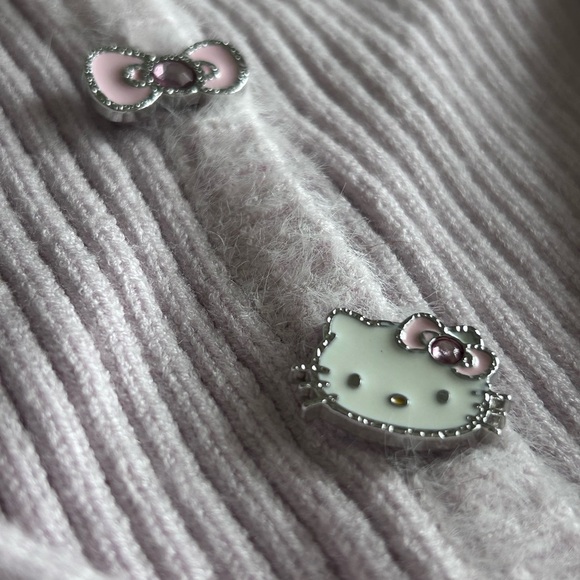 Hello Kitty Light Pink Ribbed Cardigan - Picture 2 of 5